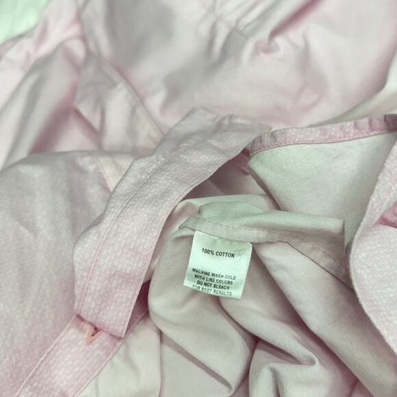 Tucker Collared Short Sleeve Button Front Cotton Shirt Dress Pink size XS - Picture 6 of 6